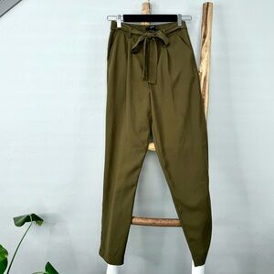 Forever21 Olive Green Tie-Front Trousers